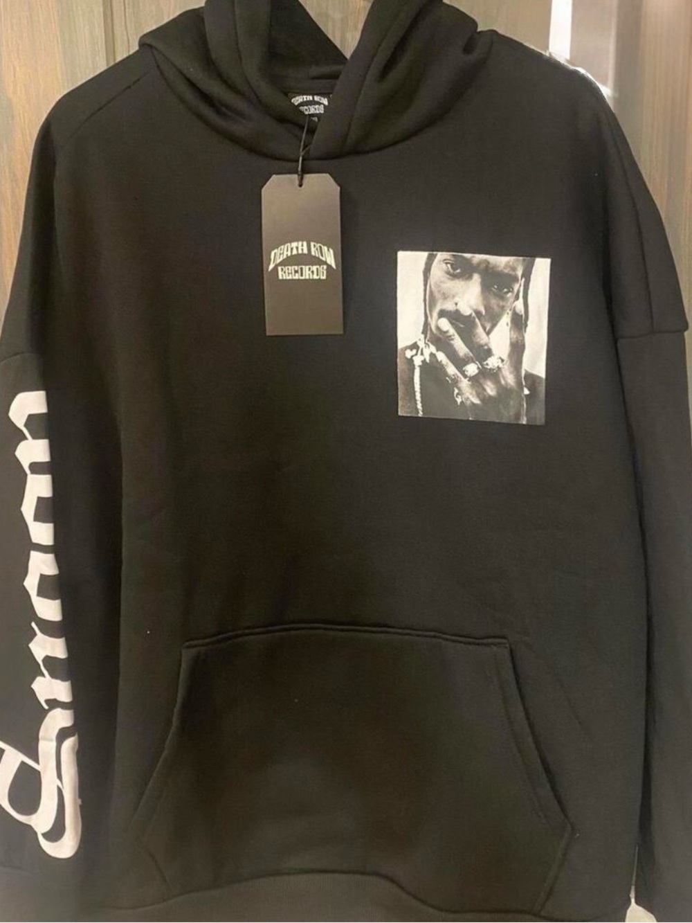 Death Row Gothic with Snoop Rings Drop Black Graphic Hoodie - Med *NWT